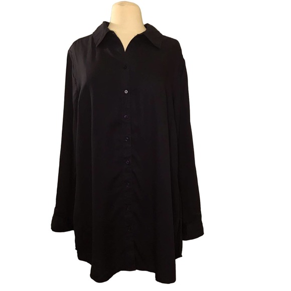 Crown & Ivy Navy Tunic Blouse Size 1X - Picture 1 of 9